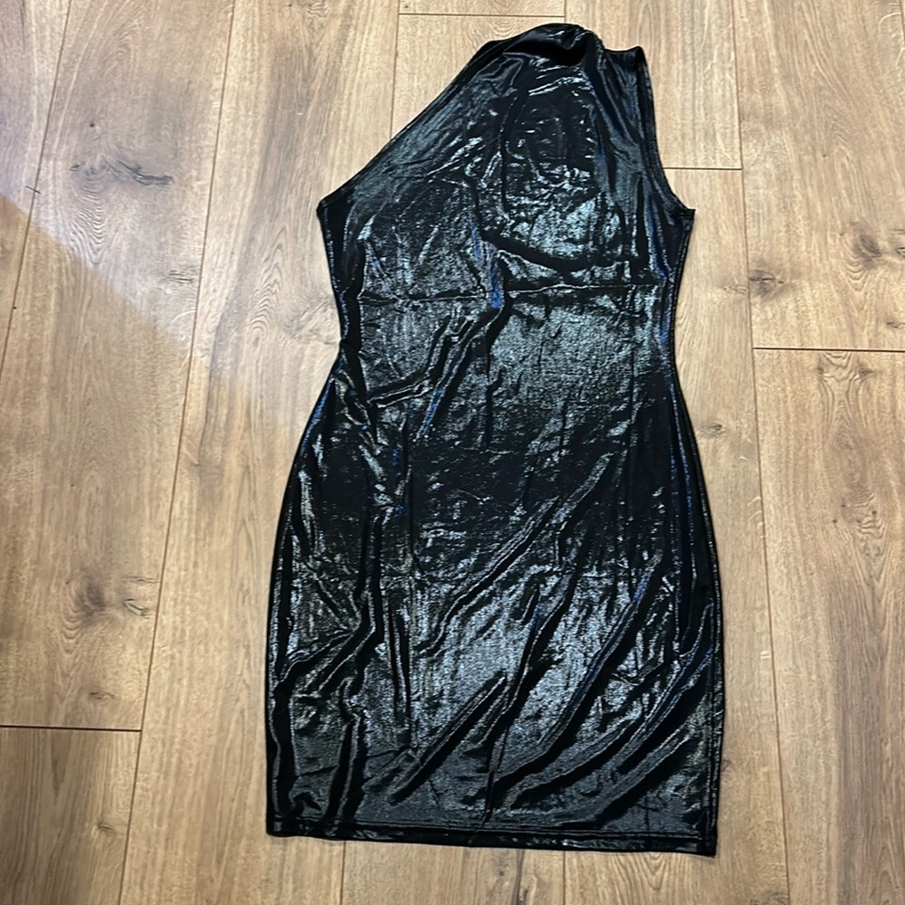 NWOT shiny one shoulder dress